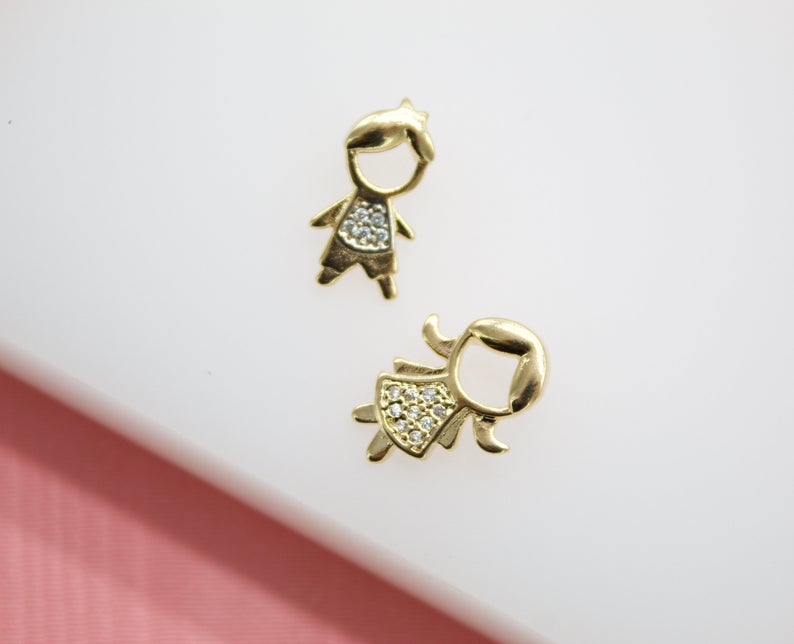 18K Gold Filled Girl & Boy Pendant (A13)