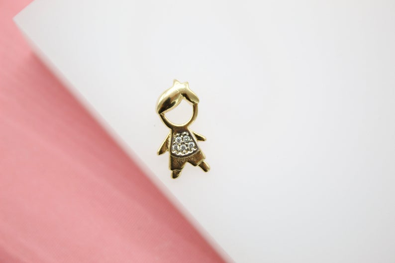 18K Gold Filled Girl & Boy Pendant (A13)