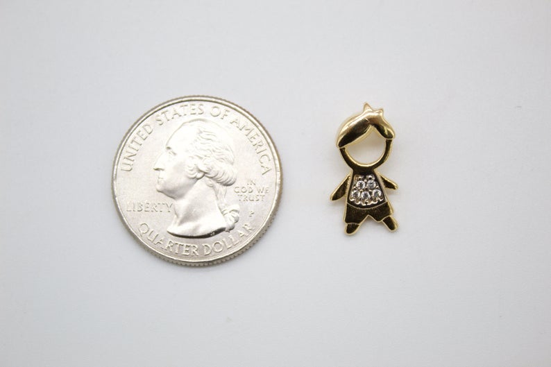18K Gold Filled Girl & Boy Pendant (A13)