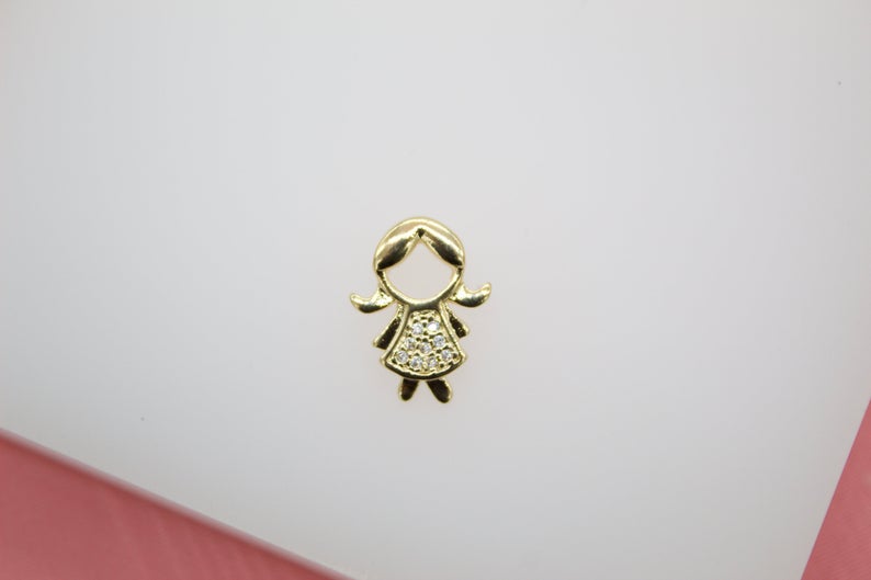 18K Gold Filled Girl & Boy Pendant (A13)