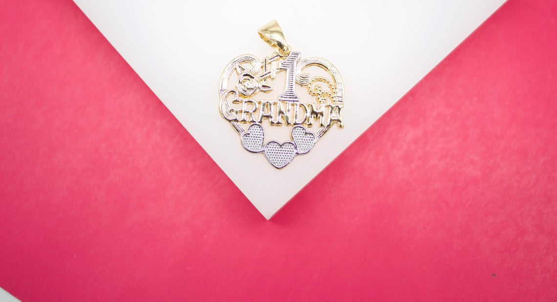 18K Gold Filled #1 Best Grandma Pendant (A133)