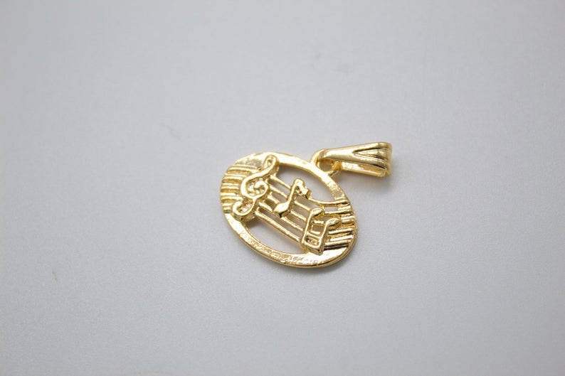 18K Gold Filled Musical Notes Pendant
