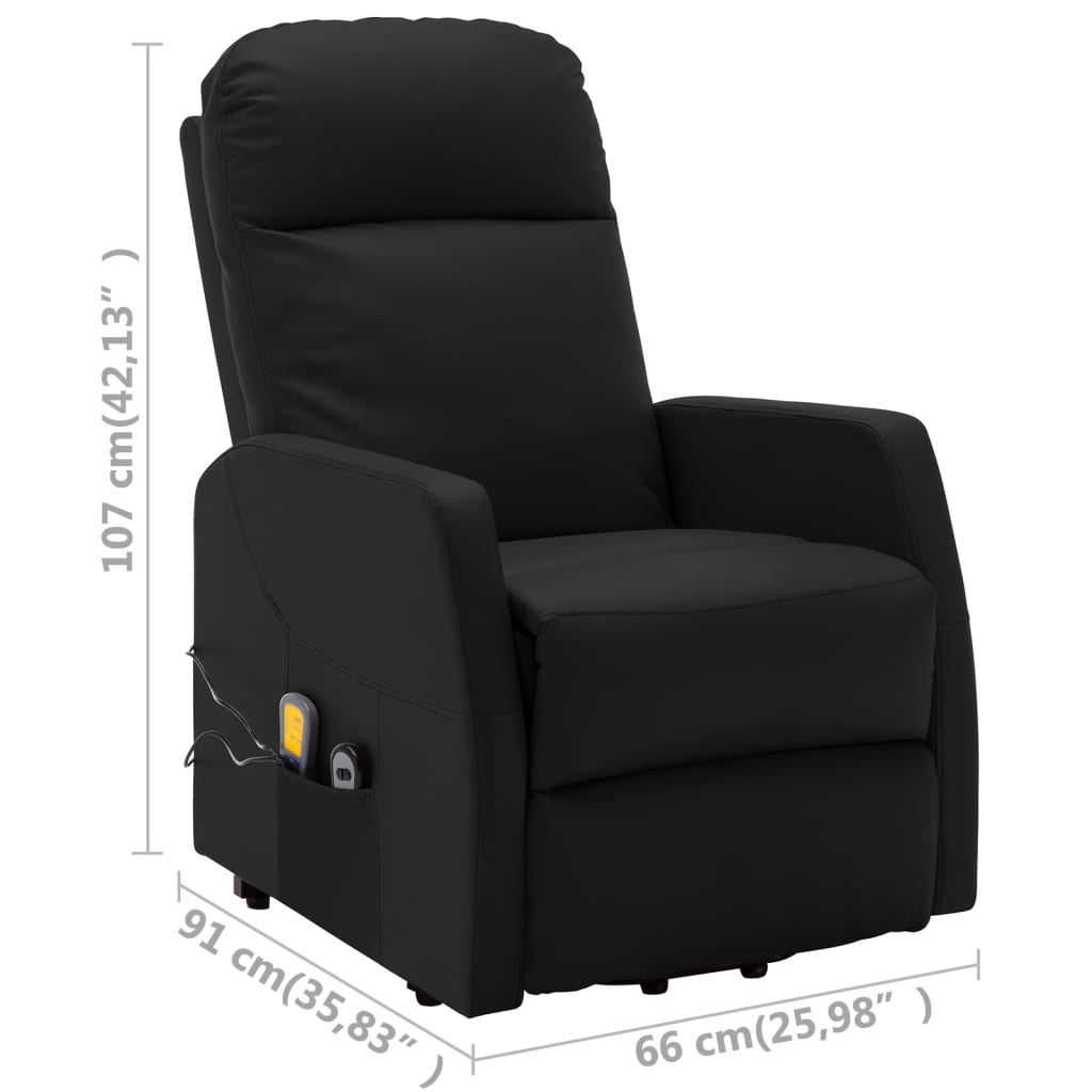 vidaXL Power Lift Recliner Electric Lift Chair for Home Theater Faux Leather