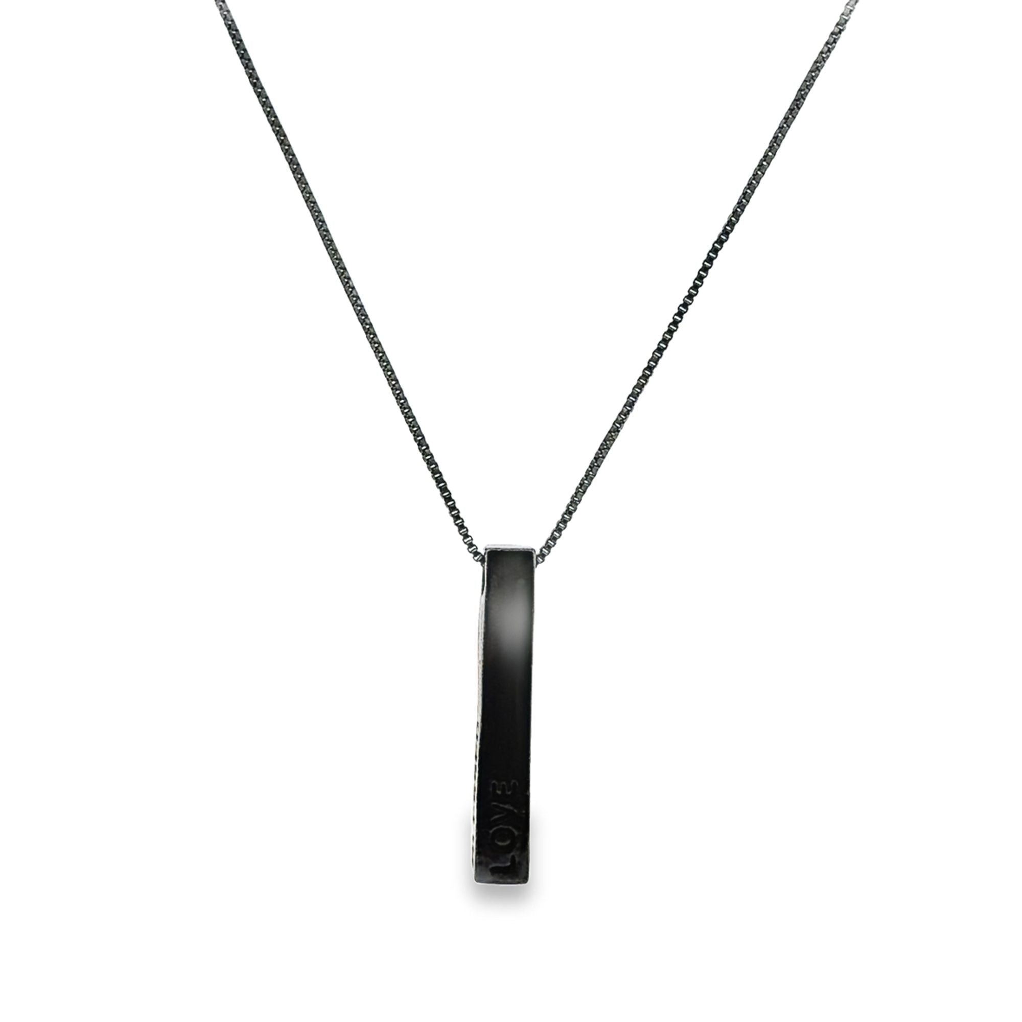 Dainty Box Chain "Love" Block Charm Necklace (G131)