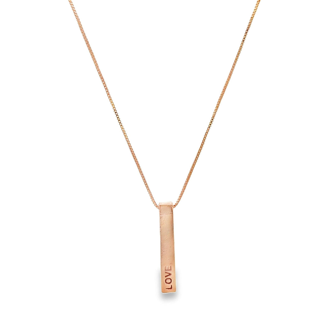 Dainty Box Chain "Love" Block Charm Necklace (G131)