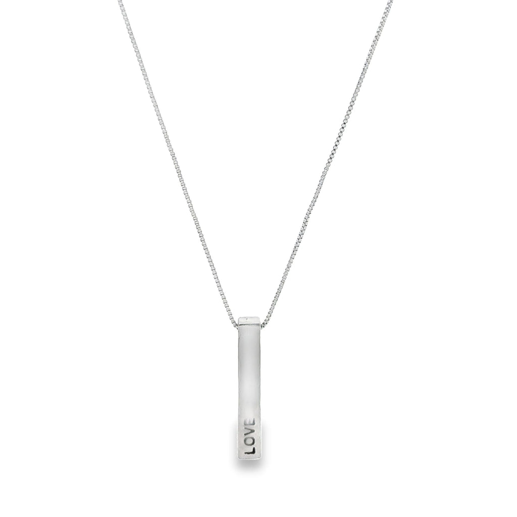 Dainty Box Chain "Love" Block Charm Necklace (G131)