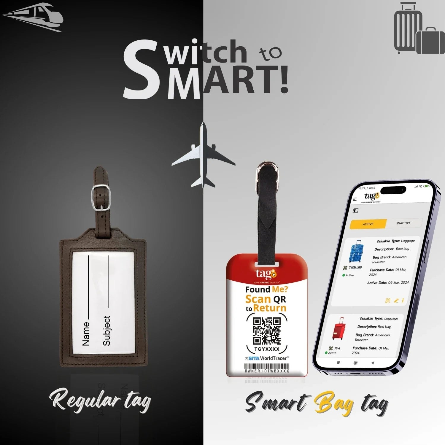Smart Bag Security Tag - Belgium Flag [Pack 2]-1